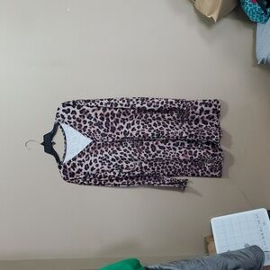 Leopard Print Long Sleeve Dress Size Xl